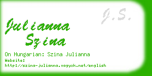 julianna szina business card